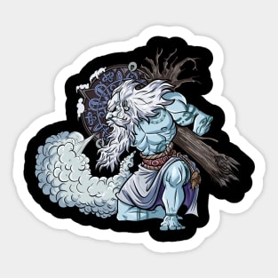 Frozen Fury: Frost Giant Ymir Design Sticker